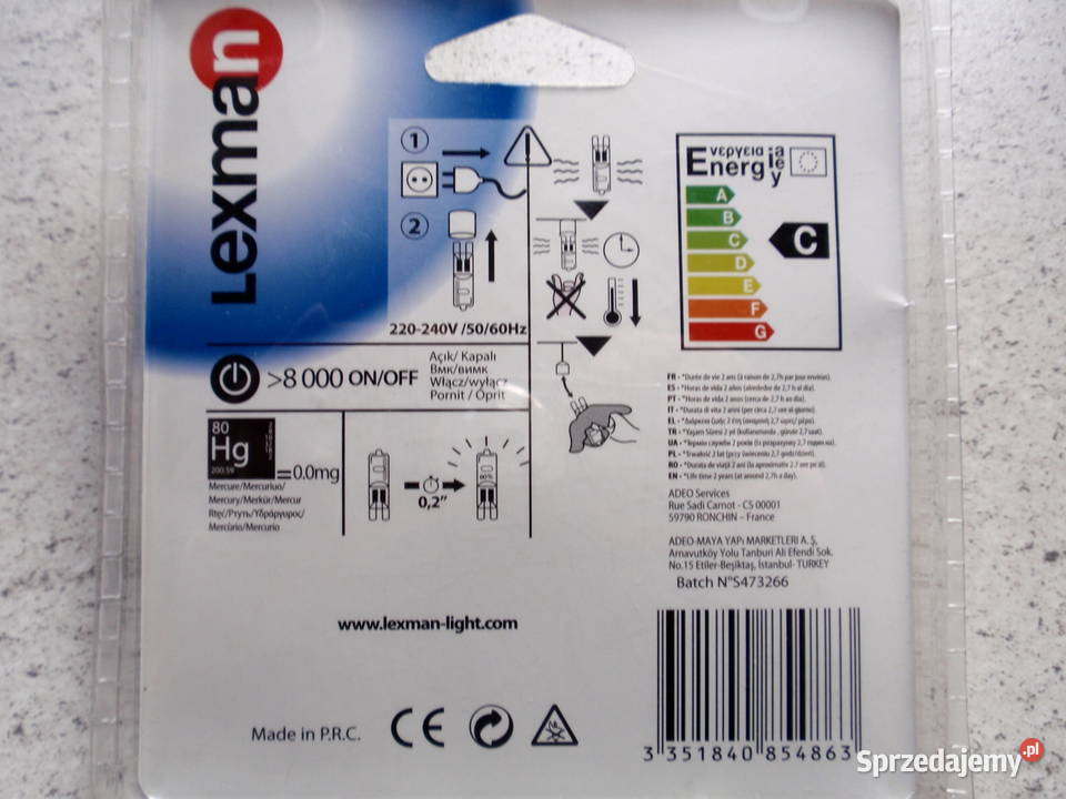 Lexman 3 X 40W G9 230V 3 biały