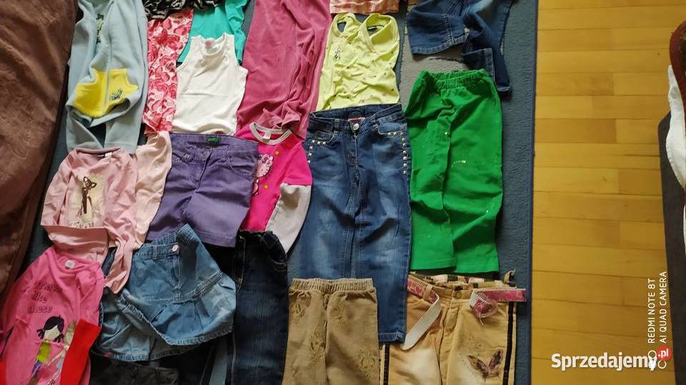 ubrania dziewczęce rozmiar 110 116 paka ubrań 42 Poznań sprzedam