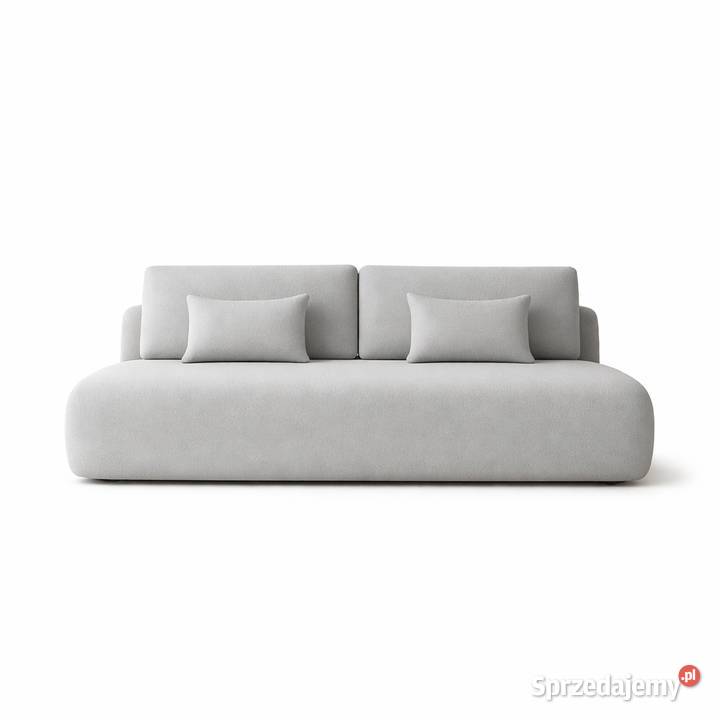 Sofa rozkładana boucl z dużym pojemnikiem na 80cm