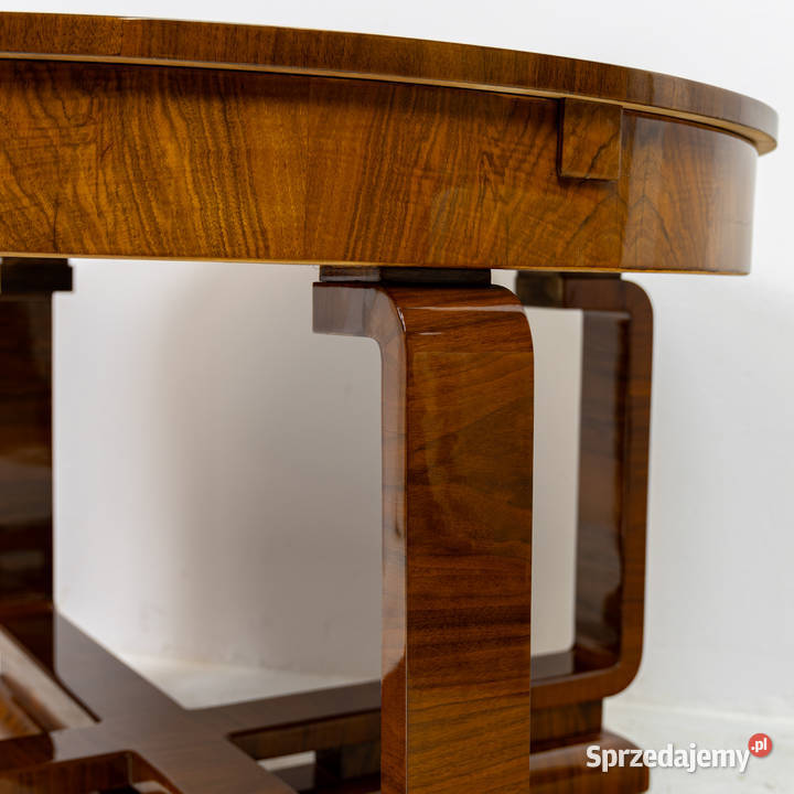 Stół okrągły art deco rozkładany orzech wielkopolskie Swarzędz sprzedam