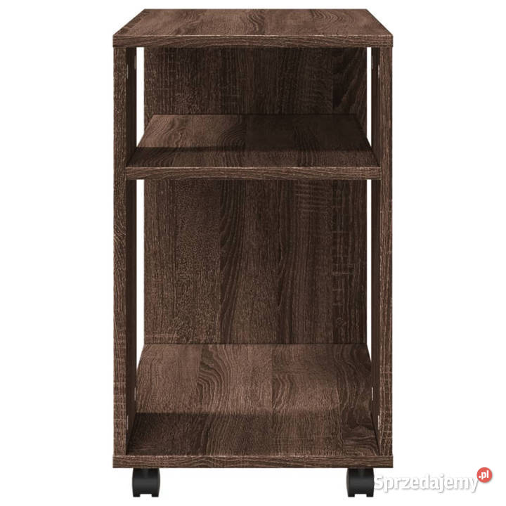 Stolik boczny na kółkach brązowy dąb 70x35x60 Warszawa