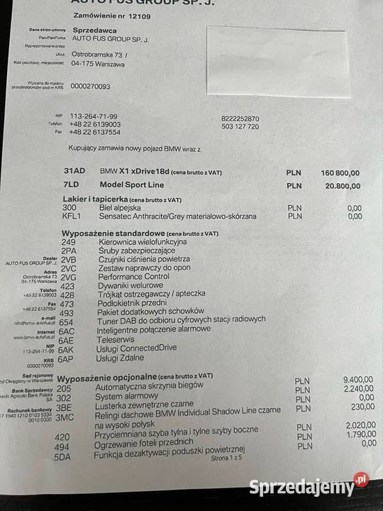 BMW X1 xdrive 2021r salon Polska stan idealny