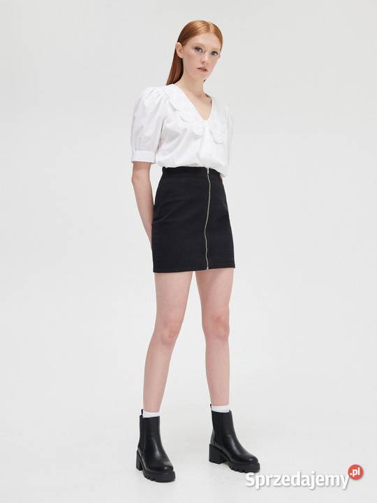 jeansowa spódnica z zamkiem Cropp Olkusz