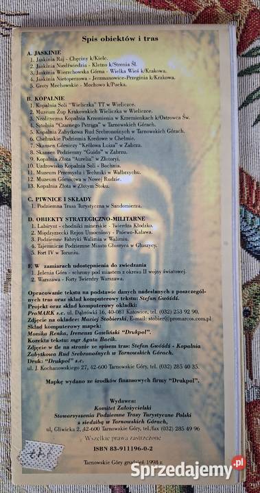 Podziemne trasy turystyczne w Polsce mapa Kraków