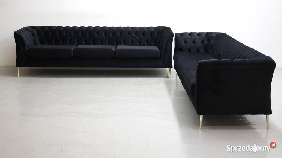 STY DESIGN WIELKA SOFA 33 kanapa czarny welur wielkopolskie