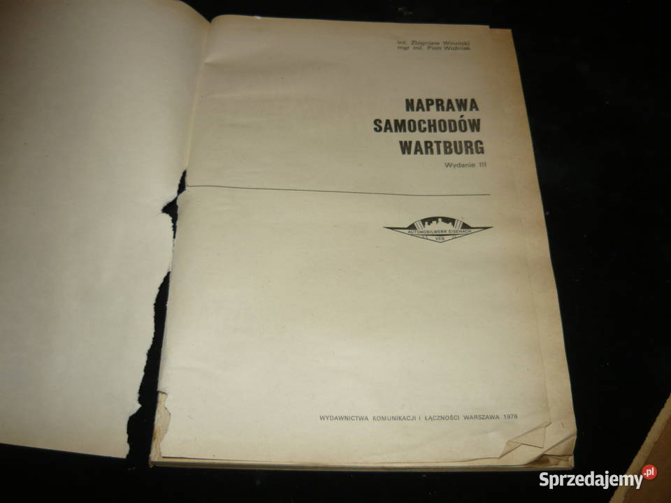 Naprawa samochodów Wartburg Rok wydania 1978