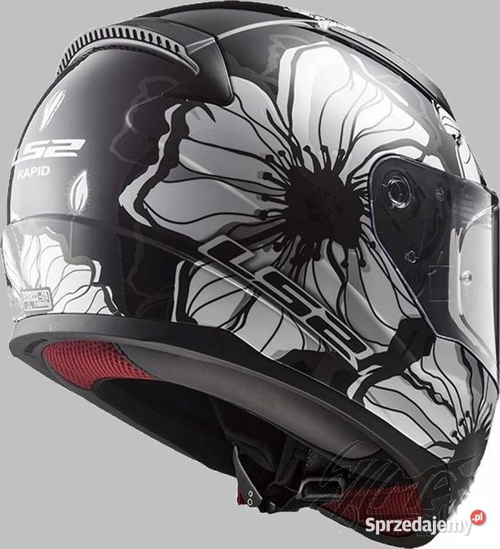 Nowy Kask LS2 FF353 Rapid Poppies Black White