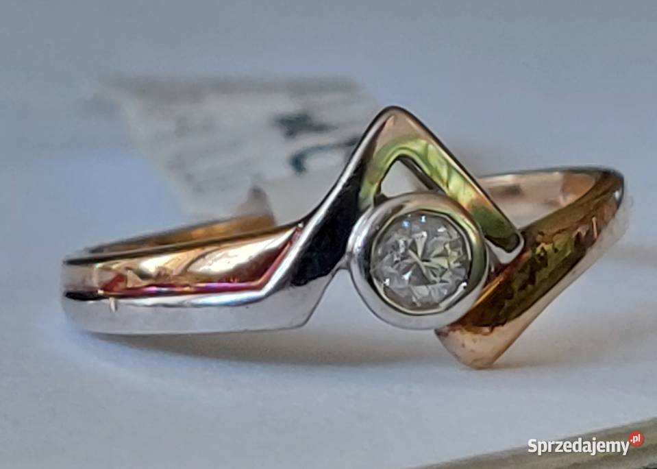 Pierścionek Damski Złoty 585 14k Diamenty Grodzisk Mazowiecki sprzedam