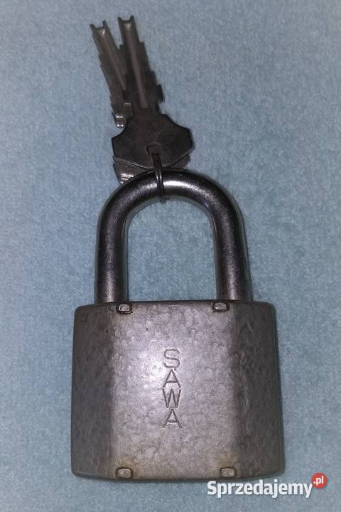 Kłódka pałąkowa SAWA z 3 kluczami mazowieckie Warszawa