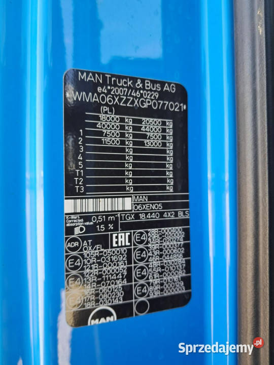 MAN tgx Samochody ciężarowe Komorniki