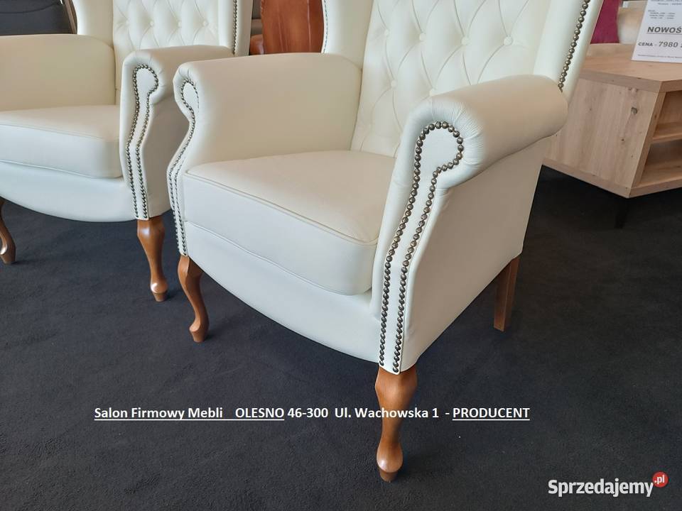 Nowy Fotel Ludwik 2 SKÓRA NATURALNA Outlet35 sprzedam
