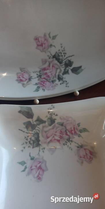 Serwis obiadowy z różą Na 6 osób Biała porcelana Gdańsk