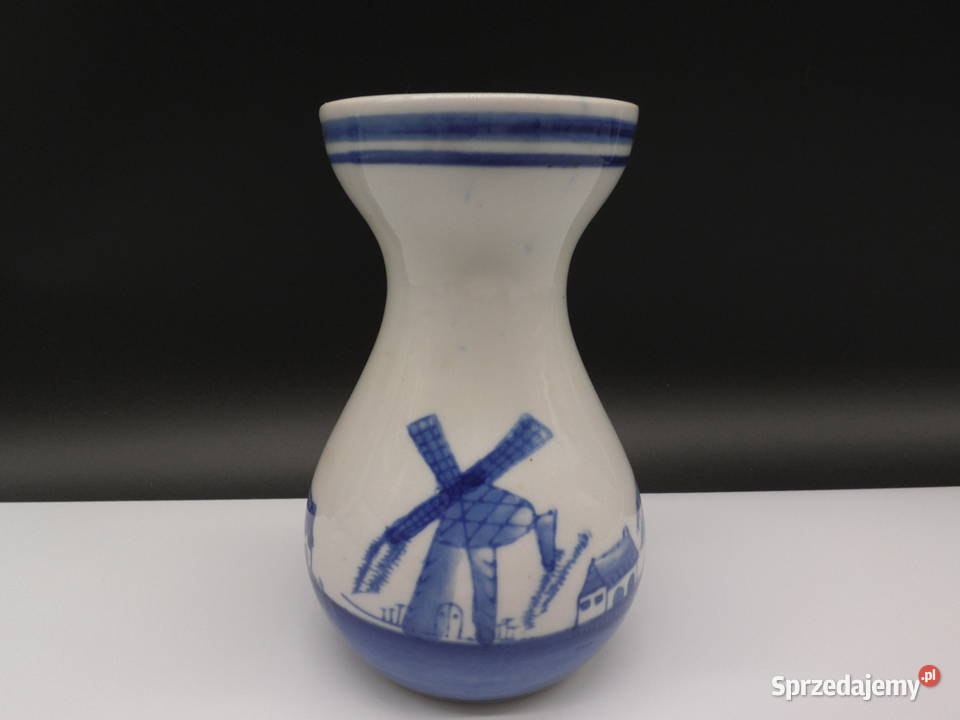 Wazon vintage holenderski niebieski z Delft Raszków