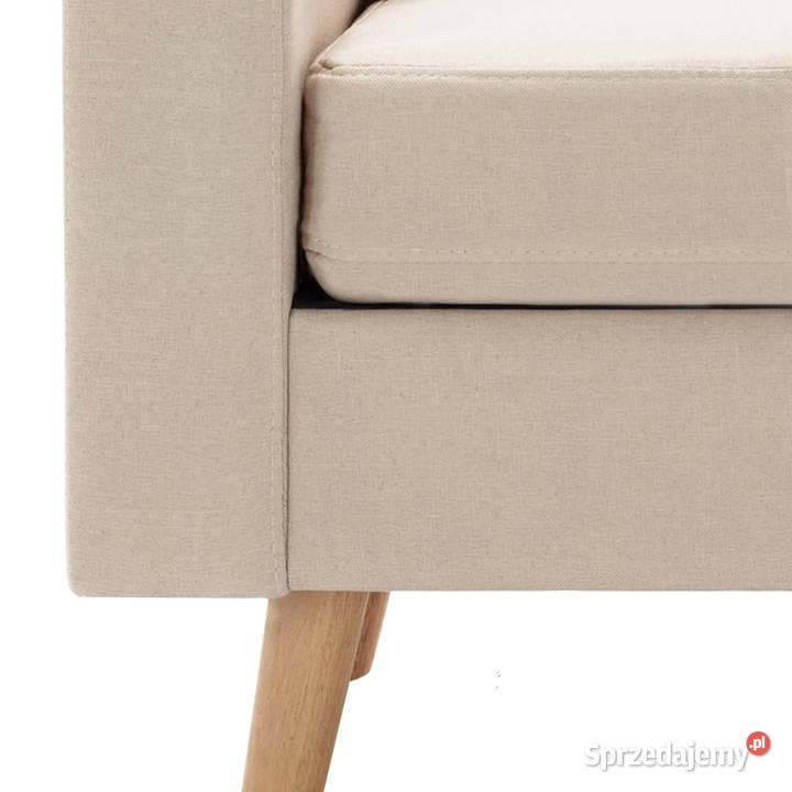 3osobowa sofa z podnóżkiem kremowa tapicerowana Sofy i kanapy Warszawa