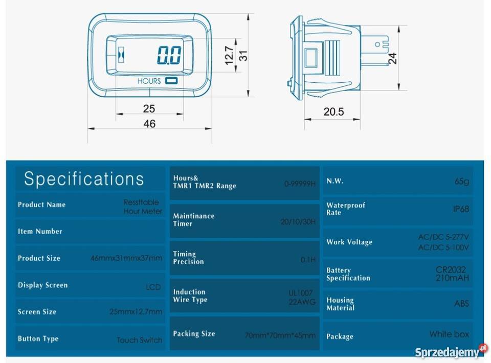 Licznik motogodzin Timer Servis Reset 5V277V Gorzów Wielkopolski