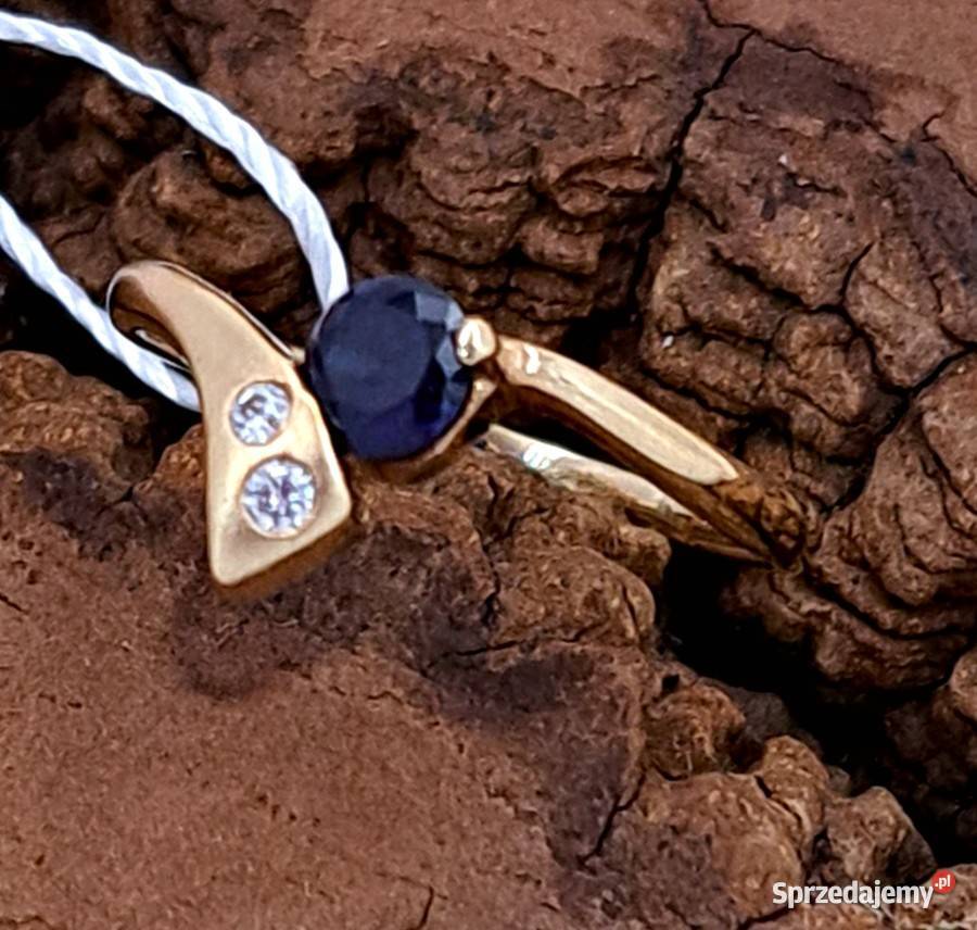 Pierścionek r11 Złoty pr585 Szafir Z625 Poznań sprzedam