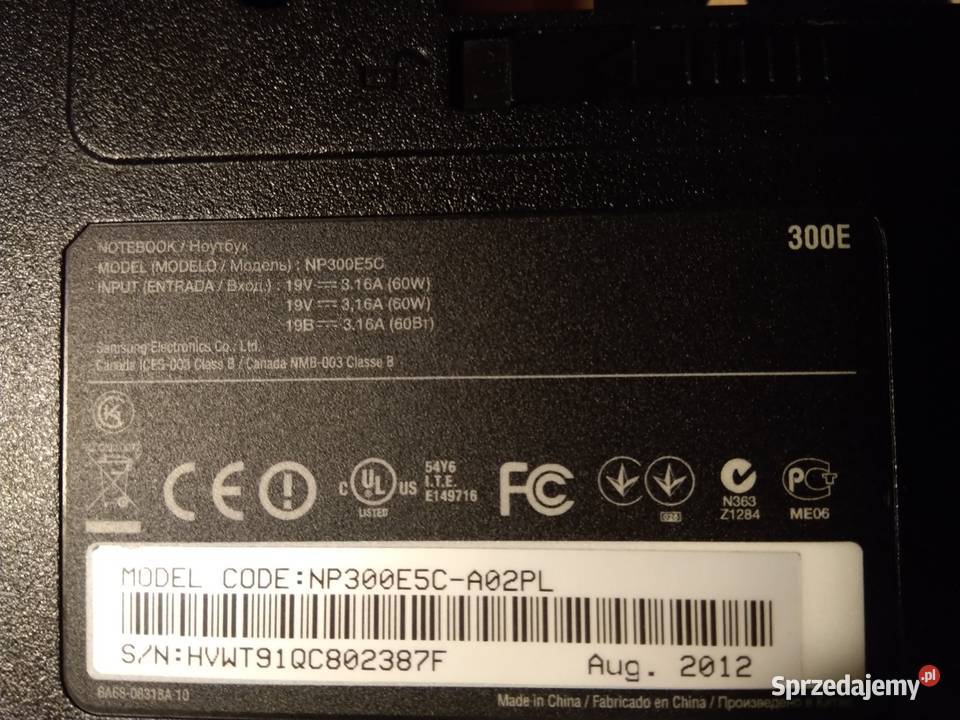 Laptop SAMSUNG NP300E5C na części Tomaszów Mazowiecki