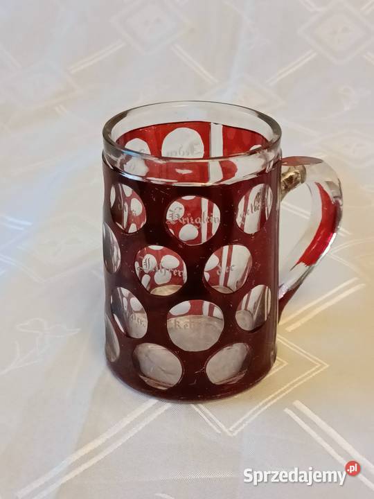 Pięknie oszlifowane stary kufel Porcelana i szkło Gliwice