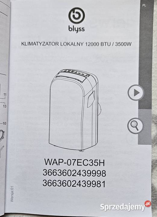 Klimatyzator SENCOR WAP07EC35H Kraków sprzedam