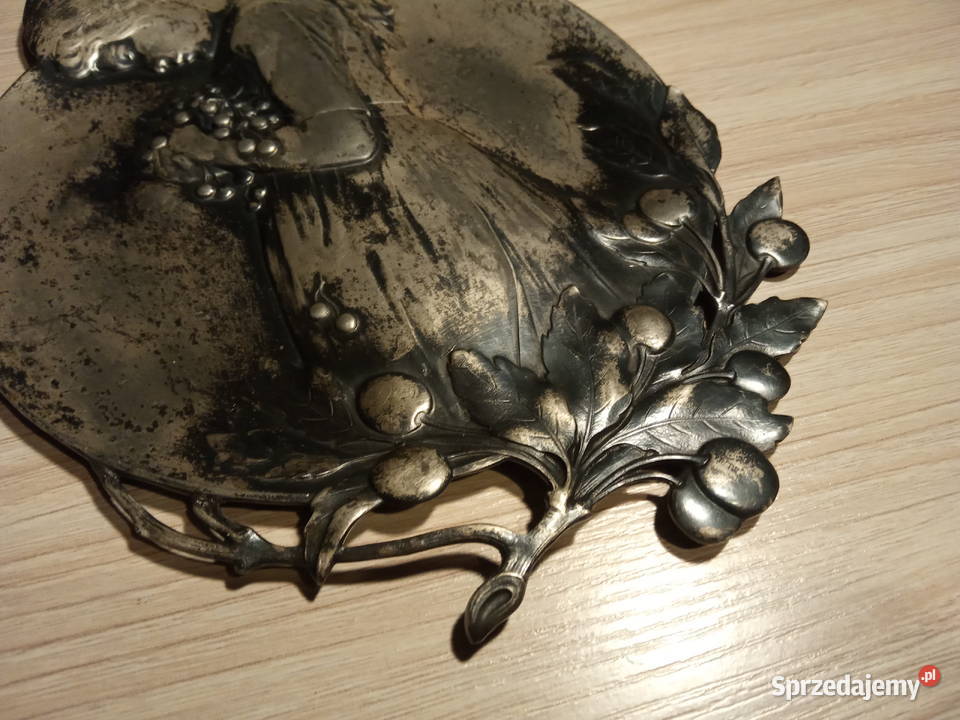 Secesja unikatowa piękna plakieta Wiśnie WMF Pozostałe Kraków