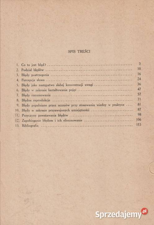 ZAGADNIENIE BŁĘDÓW UCZNIOWSKICH Ludwik Bandura Sandomierz sprzedam