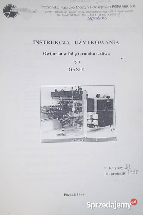 Automatyczna maszyna do owijania w folie Wschowa