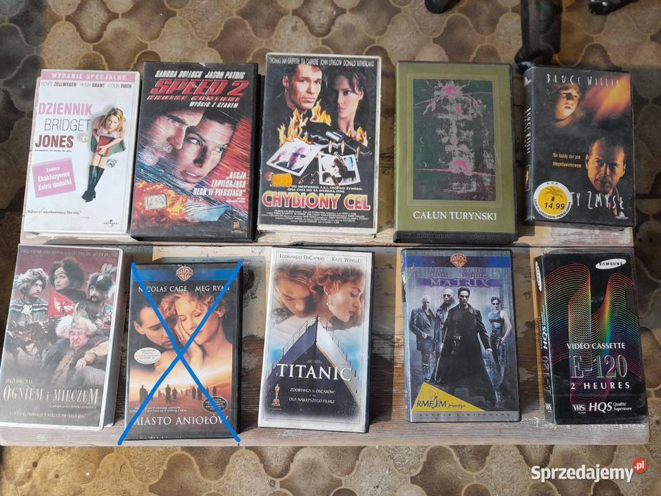 Kasety VHS film kaseta zestaw 9 sztuk Titanic Kolekcje śląskie