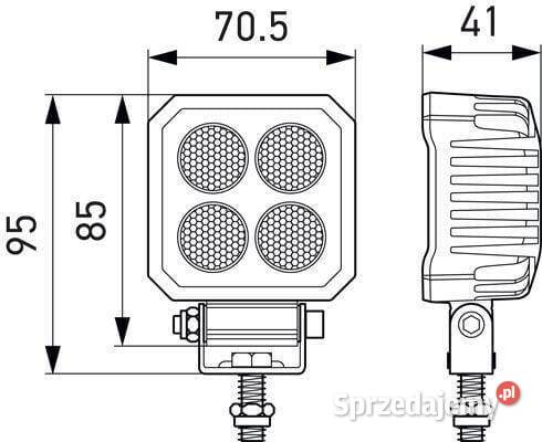 Lampa robocza kwadratowa 4 LED 1700 lm 1224V Kamionna