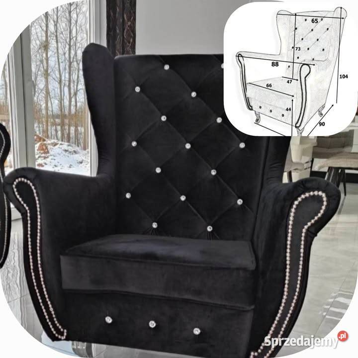 Fotel Uszak Glamour Chesterfield Manchester Fotele łódzkie Łódź