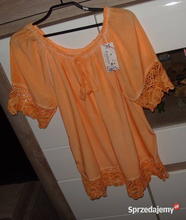 FASHION pomarańczowa hiszpanka hafty Nowa LXL Rozmiar 40(L) Bluzki i koszule Rawicz