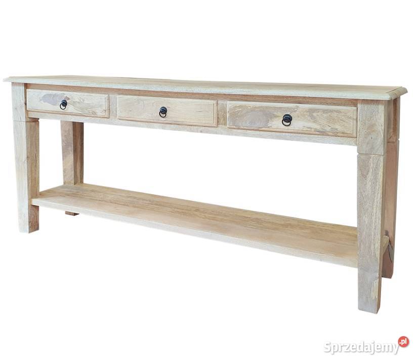 Jasna naturalna drewniana konsola z szufladami 80cm Lublin sprzedam
