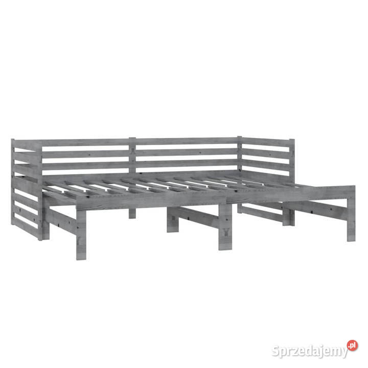 Łóżko wysuwane 2 x 90x200 szare lite drewno Warszawa sprzedam