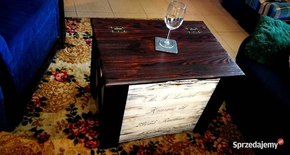 Skrzynia drewniana stolik kawowy opalony z sprzedam
