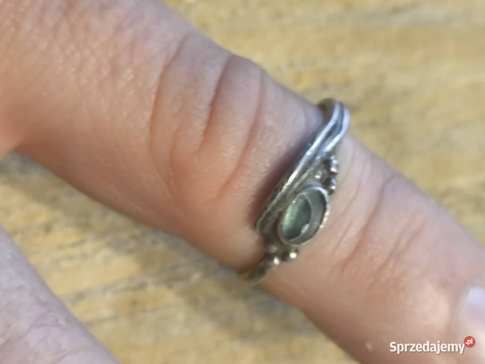 srebrny pierścionek muszla Avalone Vintage srebro