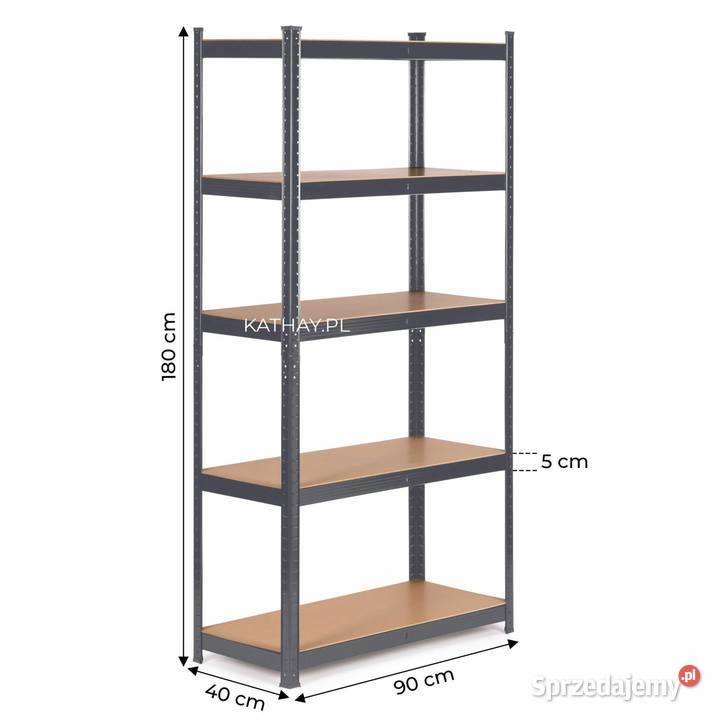 Regał magazynowy metalowy antracytowy grafitowy
