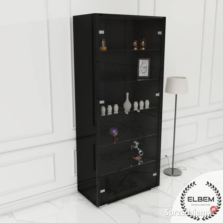 Szklana czarna gablota Glamour 40cm