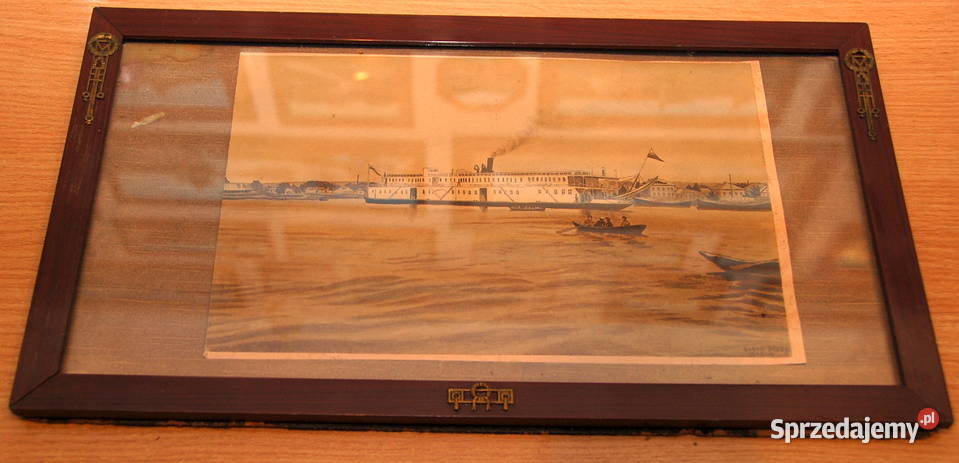 Piękna zabytkowa stara ramka z obrazem Secesja