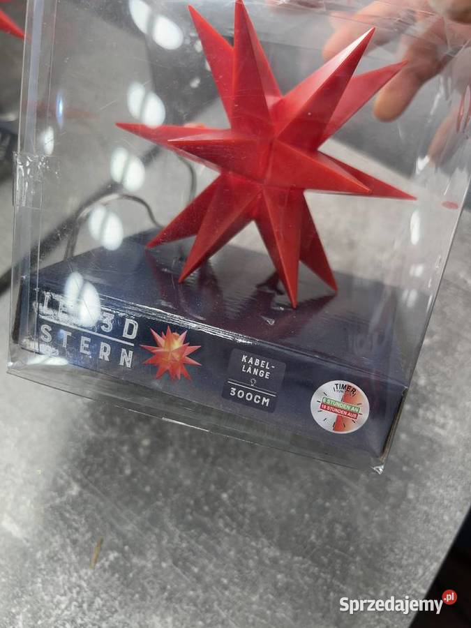 Lampka gwiazda Led 3D Stern żółta 300 Jasło