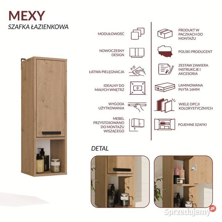 Szafka Łazienkowa Wisząca MEXY W1D sprzedam