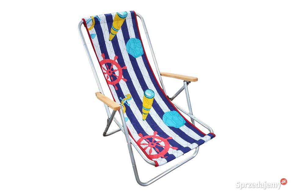 Leżak plażowy aluminiowy z drewnianym Krzesełka i leżaki Warszawa