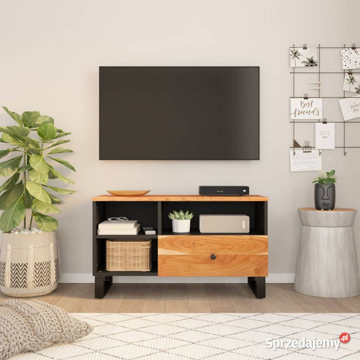 Szafka pod TV 80x33x46 akacja i materiał Warszawa sprzedam