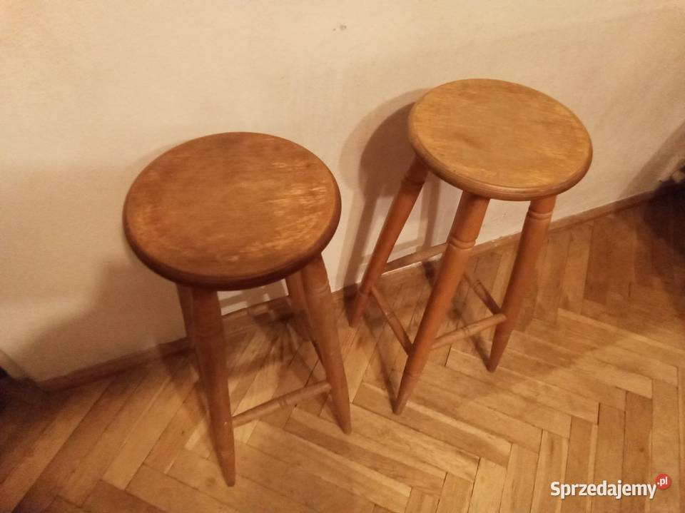 Hokery drewniane PRL komplet Warszawa