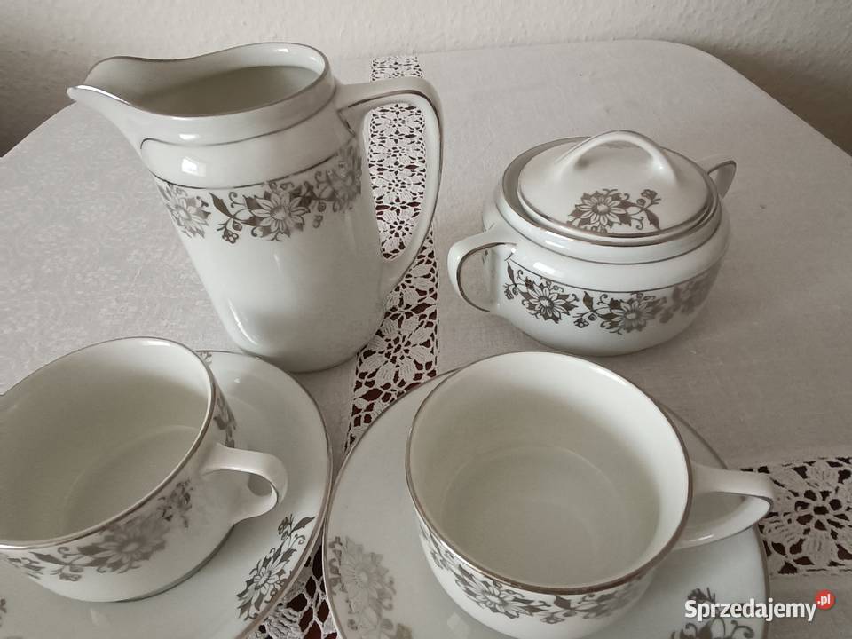 Porcelana KPM filiżanki mlecznik cukiernica Gorlice