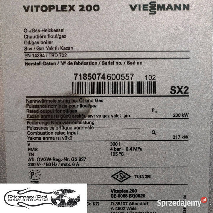 Viessmann Vitoplex 200 kocioł 200 kW palnik i Radomsko