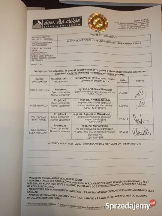 PROJEKT DOMU z poddaszem i garażem Extradom Zamość sprzedam