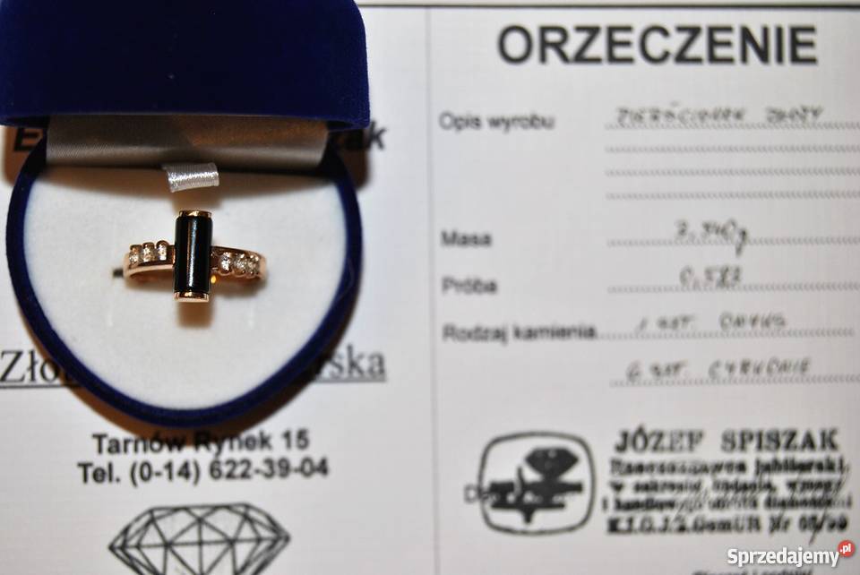 Okazja Sprzedam złoty pierścionek z Onyksem Tarnów