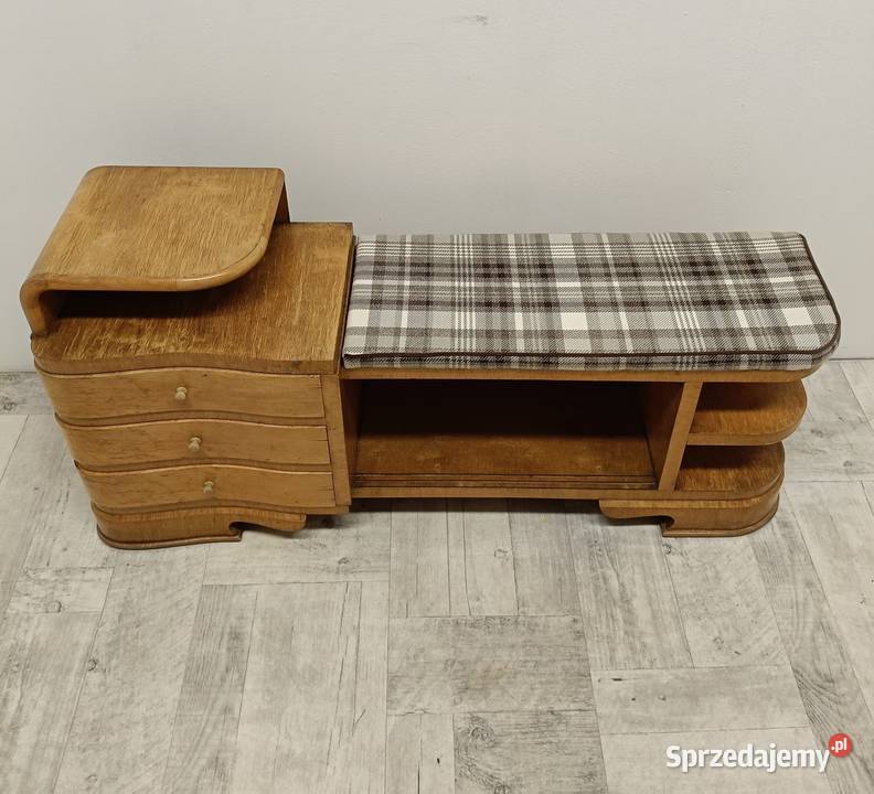 stara szafka na buty drewniana siedzisko pufa do Radomsko