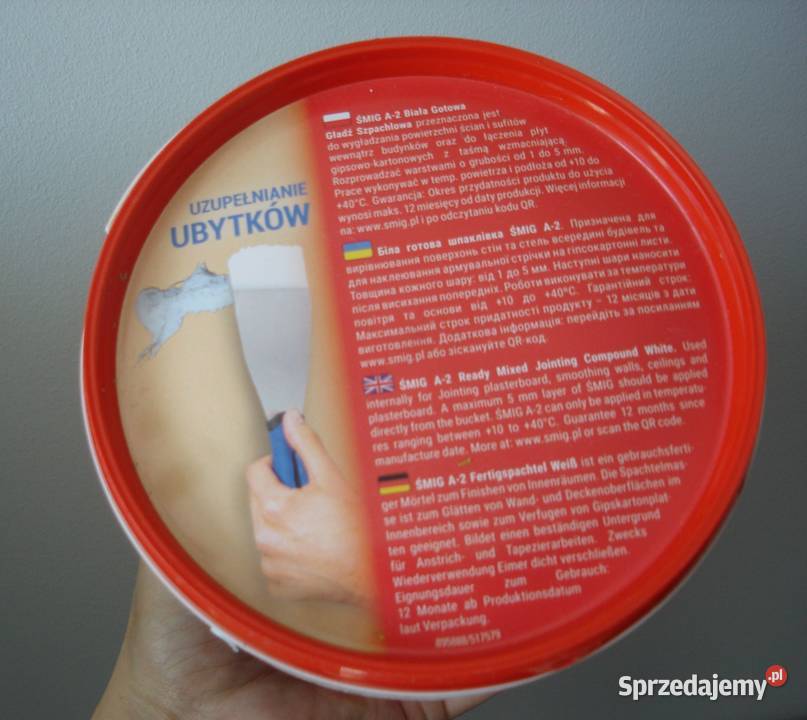 Biała gładź szpachlowa ŚMIG A2 15 1lOdbiór Pozostałe Bochnia