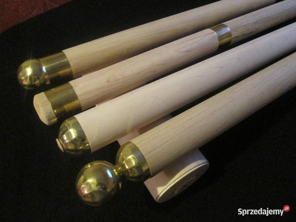 Poręcz drewniana omega okrągła Pochwyt złoto Lubań