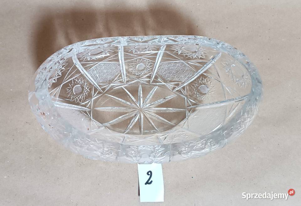 Misa kryształowa w kształcie łódki duża ciężka